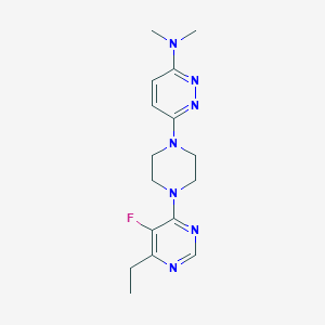molecular formula C16H22FN7 B2922695 6-[4-(6-Ethyl-5-fluoropyrimidin-4-yl)piperazin-1-yl]-N,N-dimethylpyridazin-3-amine CAS No. 2415453-05-1