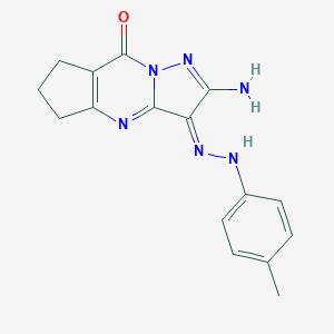 (10E)-11-amino-10-[(4-methylphenyl)hydrazinylidene]-1,8,12-triazatricyclo[7.3.0.03,7]dodeca-3(7),8,11-trien-2-one