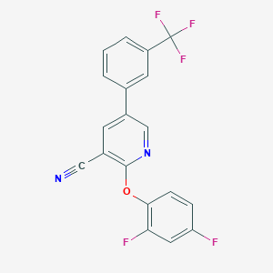 2-(2,4-Difluorophenoxy)-5-[3-(trifluoromethyl)phenyl]pyridine-3-carbonitrile