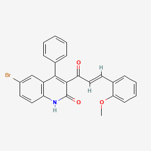 molecular formula C25H18BrNO3 B2922708 (E)-6-bromo-3-(3-(2-methoxyphenyl)acryloyl)-4-phenylquinolin-2(1H)-one CAS No. 1321862-87-6