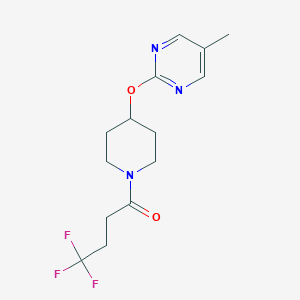 molecular formula C14H18F3N3O2 B2922712 4,4,4-Trifluoro-1-[4-(5-methylpyrimidin-2-yl)oxypiperidin-1-yl]butan-1-one CAS No. 2380101-11-9
