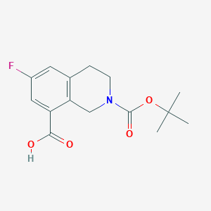 6-Fluoro-2-[(2-methylpropan-2-yl)oxycarbonyl]-3,4-dihydro-1H-isoquinoline-8-carboxylic acid