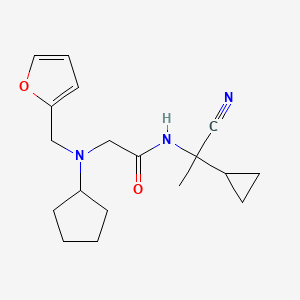 molecular formula C18H25N3O2 B2922728 N-(1-cyano-1-cyclopropylethyl)-2-{cyclopentyl[(furan-2-yl)methyl]amino}acetamide CAS No. 1423883-81-1