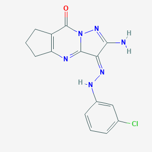 molecular formula C15H13ClN6O B292275 (10Z)-11-amino-10-[(3-chlorophenyl)hydrazinylidene]-1,8,12-triazatricyclo[7.3.0.03,7]dodeca-3(7),8,11-trien-2-one 
