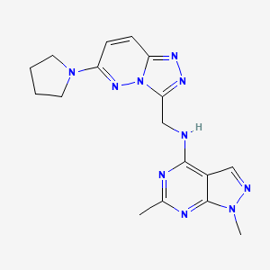 1,6-dimethyl-N-((6-(pyrrolidin-1-yl)-[1,2,4]triazolo[4,3-b]pyridazin-3-yl)methyl)-1H-pyrazolo[3,4-d]pyrimidin-4-amine