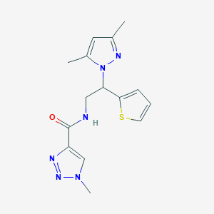 molecular formula C15H18N6OS B2922768 N-(2-(3,5-dimethyl-1H-pyrazol-1-yl)-2-(thiophen-2-yl)ethyl)-1-methyl-1H-1,2,3-triazole-4-carboxamide CAS No. 2034497-34-0