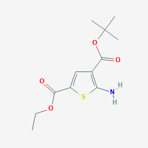 molecular formula C12H17NO4S B2922769 4-叔丁基 2-乙基 5-氨基噻吩-2,4-二羧酸酯 CAS No. 1443279-50-2