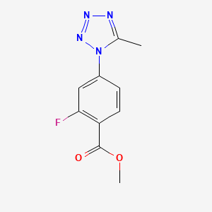 molecular formula C10H9FN4O2 B2922772 methyl 2-fluoro-4-(5-methyl-1H-1,2,3,4-tetrazol-1-yl)benzoate CAS No. 1864015-28-0