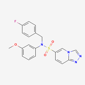 molecular formula C20H17FN4O3S B2922774 N~6~-(4-fluorobenzyl)-N~6~-(3-methoxyphenyl)[1,2,4]triazolo[4,3-a]pyridine-6-sulfonamide CAS No. 1251693-85-2