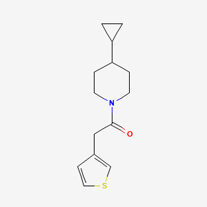 molecular formula C14H19NOS B2922779 1-(4-Cyclopropylpiperidin-1-yl)-2-thiophen-3-ylethanone CAS No. 2309311-32-6