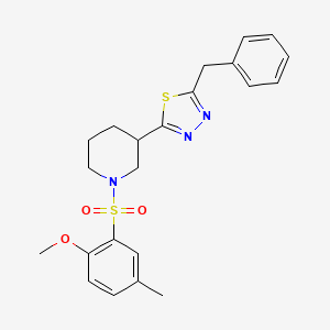 2-Benzyl-5-(1-((2-methoxy-5-methylphenyl)sulfonyl)piperidin-3-yl)-1,3,4-thiadiazole