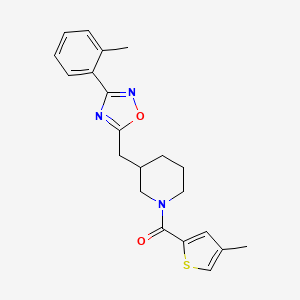 (4-Methylthiophen-2-yl)(3-((3-(o-tolyl)-1,2,4-oxadiazol-5-yl)methyl)piperidin-1-yl)methanone
