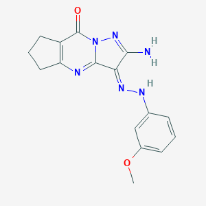 (10E)-11-amino-10-[(3-methoxyphenyl)hydrazinylidene]-1,8,12-triazatricyclo[7.3.0.03,7]dodeca-3(7),8,11-trien-2-one