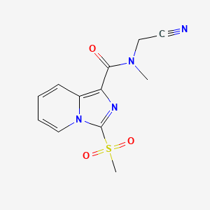 molecular formula C12H12N4O3S B2922791 N-(cyanomethyl)-3-methanesulfonyl-N-methylimidazo[1,5-a]pyridine-1-carboxamide CAS No. 1258764-96-3