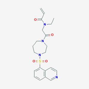 molecular formula C21H26N4O4S B2922792 N-Ethyl-N-[2-(4-isoquinolin-5-ylsulfonyl-1,4-diazepan-1-yl)-2-oxoethyl]prop-2-enamide CAS No. 2361897-28-9