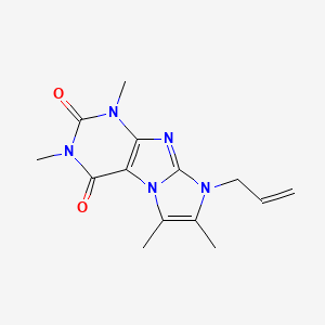 molecular formula C14H17N5O2 B2922799 8-allyl-1,3,6,7-tetramethyl-1H-imidazo[2,1-f]purine-2,4(3H,8H)-dione CAS No. 876902-63-5
