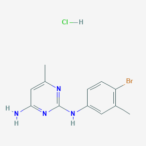 molecular formula C12H14BrClN4 B2922803 盐酸 N2-(4-溴-3-甲基苯基)-6-甲基嘧啶-2,4-二胺 CAS No. 1396758-83-0