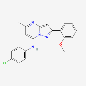 molecular formula C20H17ClN4O B2922810 N-(4-chlorophenyl)-2-(2-methoxyphenyl)-5-methylpyrazolo[1,5-a]pyrimidin-7-amine CAS No. 950415-08-4