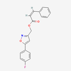 molecular formula C19H14FNO3 B2922813 (Z)-(5-(4-fluorophenyl)isoxazol-3-yl)methyl 3-phenylacrylate CAS No. 953222-09-8