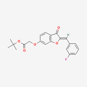 molecular formula C21H19FO5 B2922828 (Z)-tert-butyl 2-((2-(3-fluorobenzylidene)-3-oxo-2,3-dihydrobenzofuran-6-yl)oxy)acetate CAS No. 620547-97-9