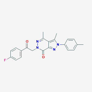 molecular formula C22H19FN4O2 B292283 6-[2-(4-fluorophenyl)-2-oxoethyl]-3,4-dimethyl-2-(4-methylphenyl)-2,6-dihydro-7H-pyrazolo[3,4-d]pyridazin-7-one 