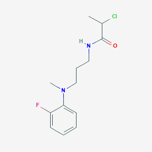 molecular formula C13H18ClFN2O B2922830 2-Chloro-N-[3-(2-fluoro-N-methylanilino)propyl]propanamide CAS No. 2411290-93-0