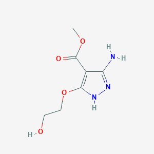 molecular formula C7H11N3O4 B2922831 methyl 5-amino-3-(2-hydroxyethoxy)-1H-pyrazole-4-carboxylate CAS No. 126865-27-8