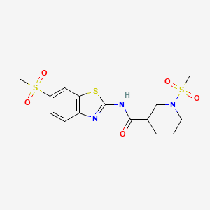1-(methylsulfonyl)-N-(6-(methylsulfonyl)benzo[d]thiazol-2-yl)piperidine-3-carboxamide