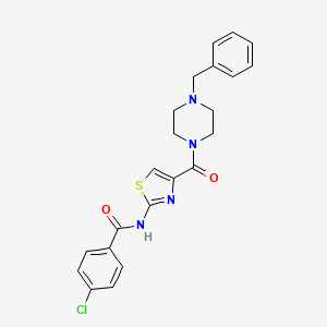 N-(4-(4-benzylpiperazine-1-carbonyl)thiazol-2-yl)-4-chlorobenzamide