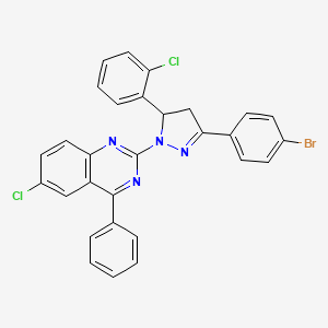 2-[5-(4-Bromophenyl)-3-(2-chlorophenyl)-3,4-dihydropyrazol-2-yl]-6-chloro-4-phenylquinazoline