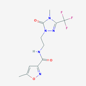 5-methyl-N-(2-(4-methyl-5-oxo-3-(trifluoromethyl)-4,5-dihydro-1H-1,2,4-triazol-1-yl)ethyl)isoxazole-3-carboxamide