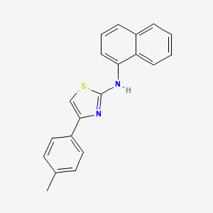 molecular formula C20H16N2S B2922846 2-(1-Naphthylamino)-4-(4-methylphenyl)-1,3-thiazole CAS No. 301236-29-3