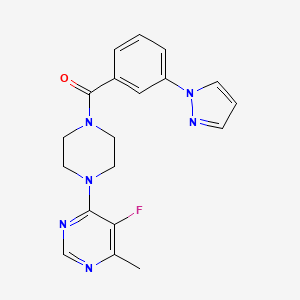 [4-(5-Fluoro-6-methylpyrimidin-4-yl)piperazin-1-yl]-(3-pyrazol-1-ylphenyl)methanone