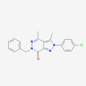 molecular formula C20H17ClN4O B292285 6-benzyl-2-(4-chlorophenyl)-3,4-dimethyl-2,6-dihydro-7H-pyrazolo[3,4-d]pyridazin-7-one 