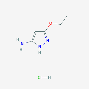 molecular formula C5H10ClN3O B2922853 3-Ethoxy-1H-pyrazol-5-amine hydrochloride CAS No. 2089292-14-6