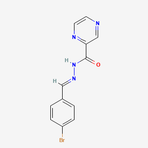 molecular formula C12H9BrN4O B2922856 (E)-N'-(4-bromobenzylidene)pyrazine-2-carbohydrazide CAS No. 1206198-50-6