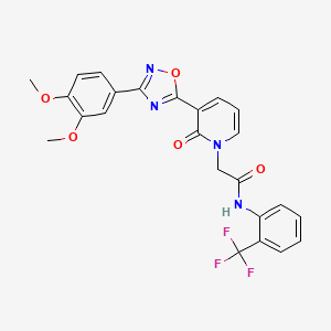 2-[3-[3-(3,4-dimethoxyphenyl)-1,2,4-oxadiazol-5-yl]-2-oxopyridin-1(2H)-yl]-N-[2-(trifluoromethyl)phenyl]acetamide