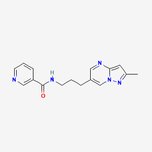 molecular formula C16H17N5O B2922862 N-(3-(2-methylpyrazolo[1,5-a]pyrimidin-6-yl)propyl)nicotinamide CAS No. 1797862-10-2
