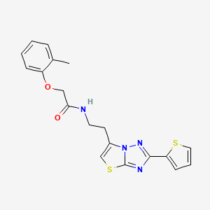 molecular formula C19H18N4O2S2 B2922864 N-(2-(2-(thiophen-2-yl)thiazolo[3,2-b][1,2,4]triazol-6-yl)ethyl)-2-(o-tolyloxy)acetamide CAS No. 941950-56-7