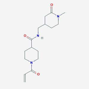 molecular formula C16H25N3O3 B2922865 N-[(1-Methyl-2-oxopiperidin-4-yl)methyl]-1-prop-2-enoylpiperidine-4-carboxamide CAS No. 2361680-46-6