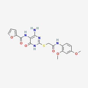 B2922871 N-(4-amino-2-((2-((2,4-dimethoxyphenyl)amino)-2-oxoethyl)thio)-6-oxo-1,6-dihydropyrimidin-5-yl)furan-2-carboxamide CAS No. 868226-29-3