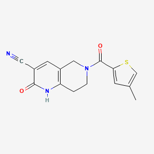 molecular formula C15H13N3O2S B2922878 6-(4-甲基噻吩-2-羰基)-2-氧代-1,2,5,6,7,8-六氢-1,6-萘啶-3-碳腈 CAS No. 2034290-04-3