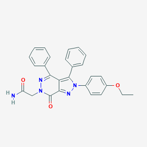 molecular formula C27H23N5O3 B292288 2-[2-(4-ethoxyphenyl)-7-oxo-3,4-diphenyl-2,7-dihydro-6H-pyrazolo[3,4-d]pyridazin-6-yl]acetamide 