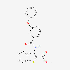 molecular formula C23H17NO4S B2922888 3-(3-苯氧基苯甲酰氨基)苯并[b]噻吩-2-甲酸甲酯 CAS No. 397288-58-3