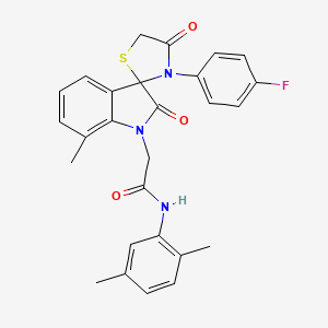 B2922891 N-(2,5-dimethylphenyl)-2-(3'-(4-fluorophenyl)-7-methyl-2,4'-dioxospiro[indoline-3,2'-thiazolidin]-1-yl)acetamide CAS No. 899943-64-7