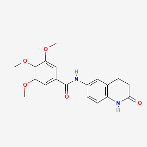 molecular formula C19H20N2O5 B2922894 3,4,5-trimethoxy-N-(2-oxo-1,2,3,4-tetrahydroquinolin-6-yl)benzamide CAS No. 63430-44-4