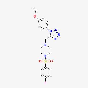 molecular formula C20H23FN6O3S B2922901 1-((1-(4-ethoxyphenyl)-1H-tetrazol-5-yl)methyl)-4-((4-fluorophenyl)sulfonyl)piperazine CAS No. 1049433-81-9