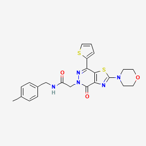 molecular formula C23H23N5O3S2 B2922903 N-(4-methylbenzyl)-2-(2-morpholino-4-oxo-7-(thiophen-2-yl)thiazolo[4,5-d]pyridazin-5(4H)-yl)acetamide CAS No. 1021045-18-0