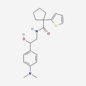 molecular formula C20H26N2O2S B2922913 N-(2-(4-(dimethylamino)phenyl)-2-hydroxyethyl)-1-(thiophen-2-yl)cyclopentanecarboxamide CAS No. 1421456-45-2