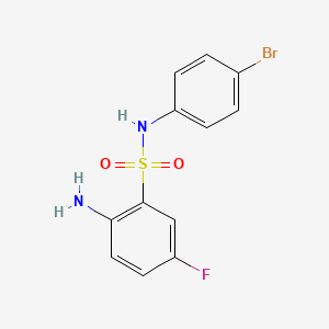 molecular formula C12H10BrFN2O2S B2922919 2-amino-N-(4-bromophenyl)-5-fluorobenzene-1-sulfonamide CAS No. 565195-15-5